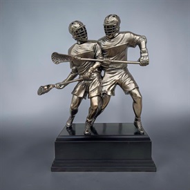 LSS-14 inch Double Lacrosse Player Resin Sculpture